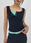 [MADE] Lunel Snap Ribbed Sleeveless Top