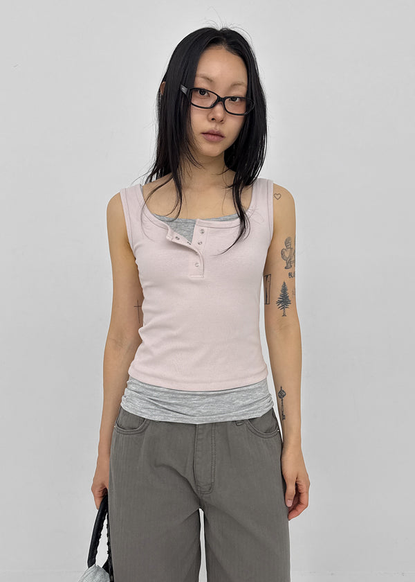 [MADE] Lunel Snap Ribbed Sleeveless Top