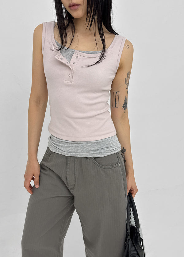[MADE] Lunel Snap Ribbed Sleeveless Top