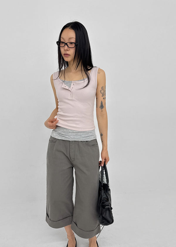 [MADE] Lunel Snap Ribbed Sleeveless Top