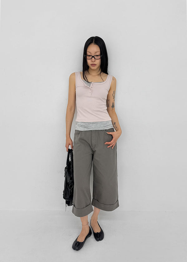[MADE] Lunel Snap Ribbed Sleeveless Top