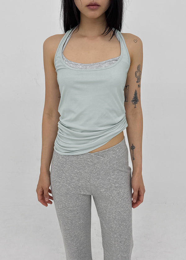 Nebric Halter Layered Sleeveless Top