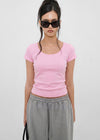 [B-BASIC] Tension Standard Slim U-Neck Short Sleeve Tee (2 SIZE)