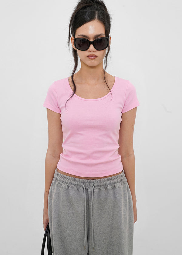 [B-BASIC] Tension Standard Slim U-Neck Short Sleeve Tee (2 SIZE)