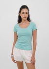 [B-BASIC] Tension Standard Slim U-Neck Short Sleeve Tee (2 SIZE)