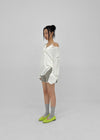Mocob Henley Neck Loose Fit Waffle Long Sleeve Tee