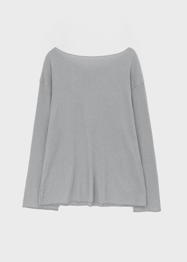 Mocob Henley Neck Loose Fit Waffle Long Sleeve Tee