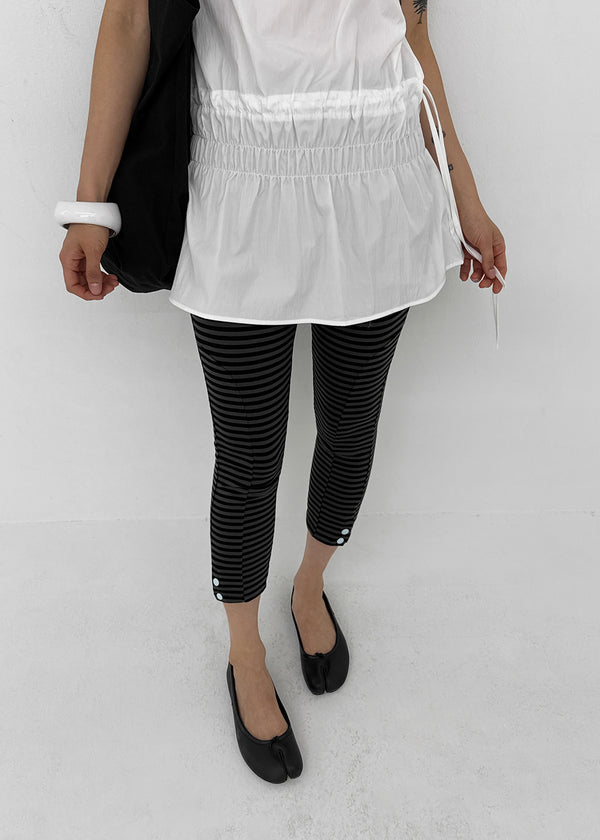 Cellom Stripe Button Capri Leggings