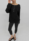Cellom Stripe Button Capri Leggings