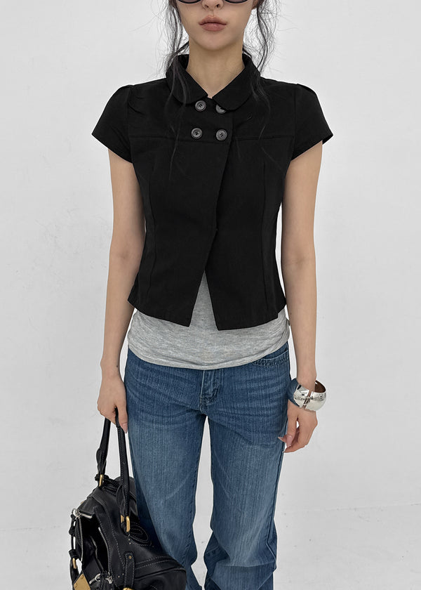[MADE] Conto Double Button Short Sleeve Shirt