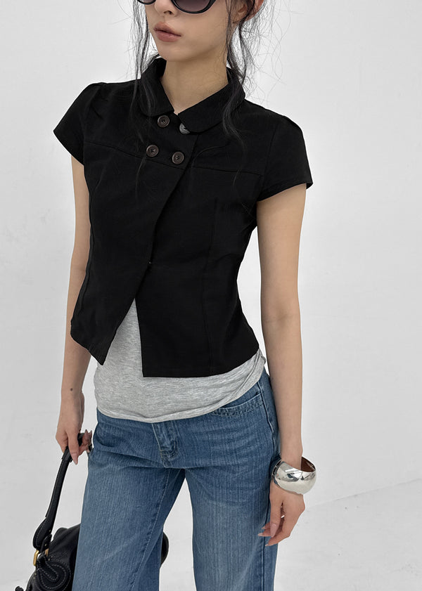 [MADE] Conto Double Button Short Sleeve Shirt