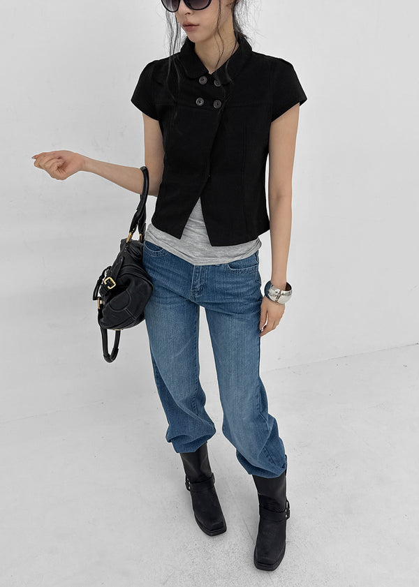 [MADE] Conto Double Button Short Sleeve Shirt