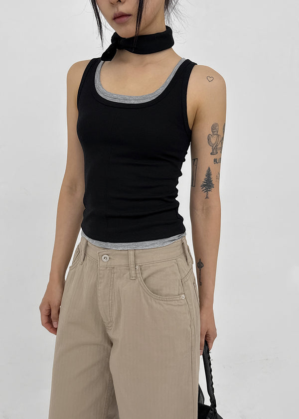 [MADE] Riku Layered Sleeveless Top