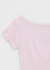 Ferrols Crop Color Off-shoulder Short Sleeve Tee
