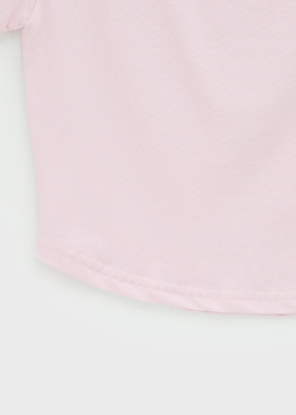 Ferrols Crop Color Off-shoulder Short Sleeve Tee