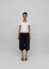 Colfer Deep V-neck Semi-crop Short Sleeve Tee