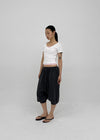 Colfer Deep V-neck Semi-crop Short Sleeve Tee