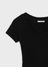 Colfer Deep V-neck Semi-crop Short Sleeve Tee
