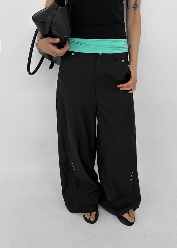 Watu Cut-out Studded Wide Slacks
