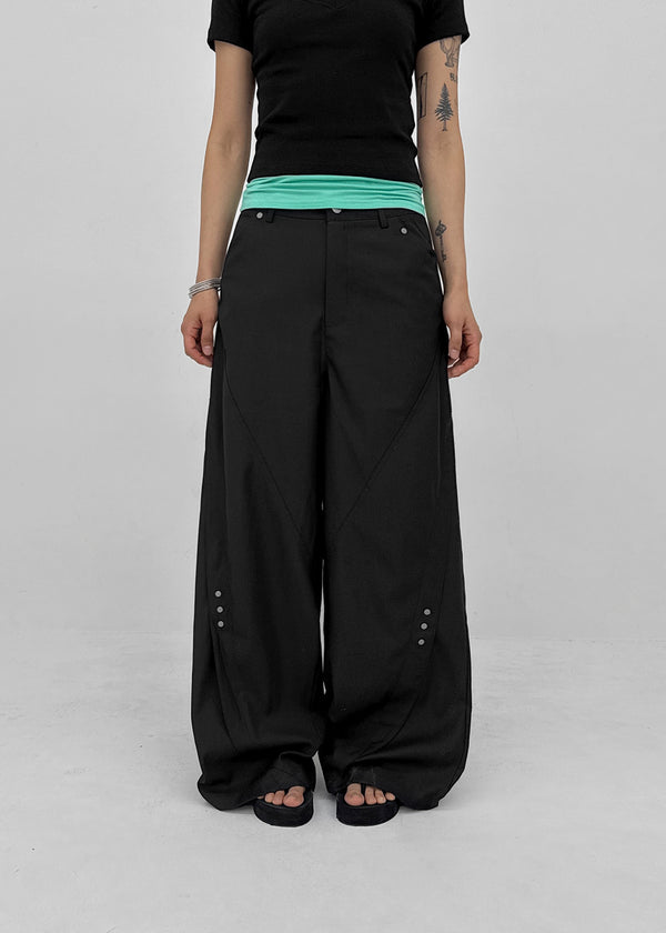 Watu Cut-out Studded Wide Slacks