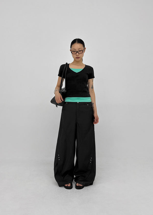 Watu Cut-out Studded Wide Slacks