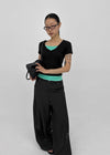 Watu Cut-out Studded Wide Slacks