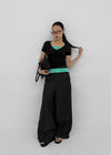 Watu Cut-out Studded Wide Slacks