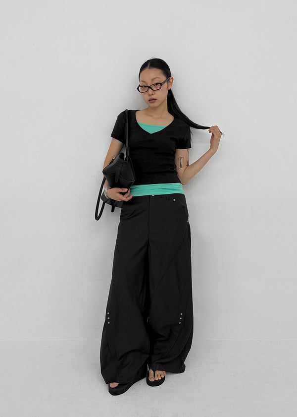 Watu Cut-out Studded Wide Slacks