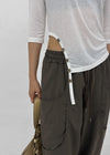 Babering Button Strap 3/4 Sleeves