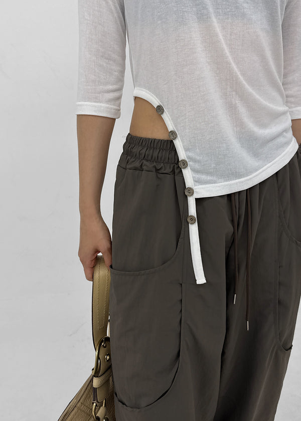 Babering Button Strap 3/4 Sleeves