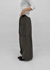 (UNISEX) Whittle Nylon Cut-out Wide Elastic Pants