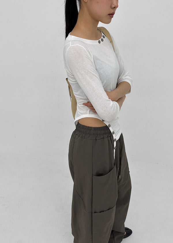 Babering Button Strap 3/4 Sleeves