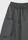 (UNISEX) Whittle Nylon Cut-out Wide Elastic Pants