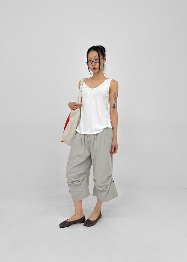 Nikk Roll-up Shirred Bermuda Banding Pants