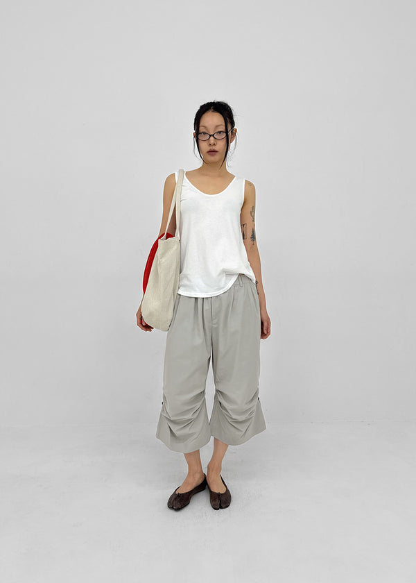 Nikk Roll-up Shirred Bermuda Banding Pants