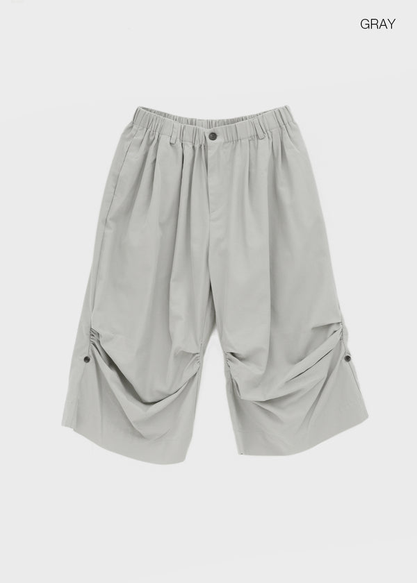 Nikk Roll-up Shirred Bermuda Banding Pants
