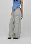 (UNISEX) Whittle Nylon Cut-out Wide Elastic Pants