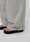 (UNISEX) Whittle Nylon Cut-out Wide Elastic Pants