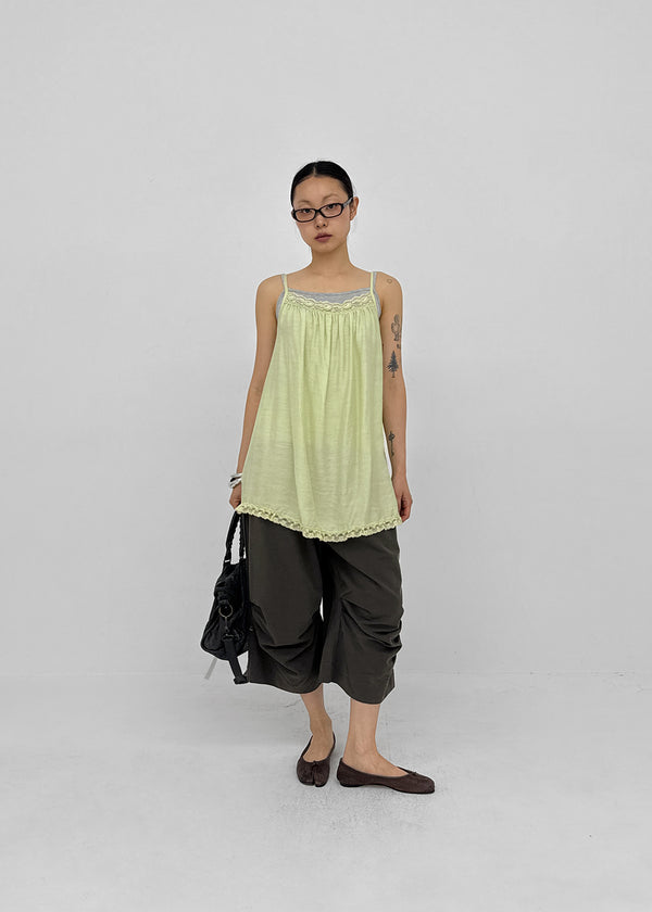 Nikk Roll-up Shirred Bermuda Banding Pants