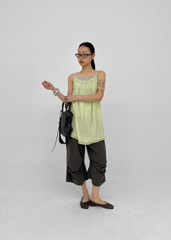 Nikk Roll-up Shirred Bermuda Banding Pants