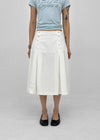 Romsha Snap Button Pintuck Midi Skirt