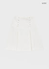 Romsha Snap Button Pintuck Midi Skirt