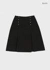 Romsha Snap Button Pintuck Midi Skirt