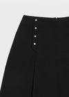 Romsha Snap Button Pintuck Midi Skirt