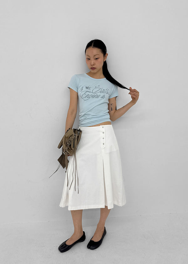 Jabes Printed Shirred Short Sleeve Tee