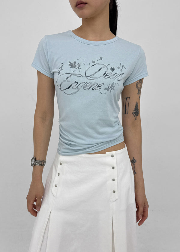 Jabes Printed Shirred Short Sleeve Tee