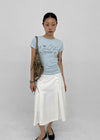 Jabes Printed Shirred Short Sleeve Tee