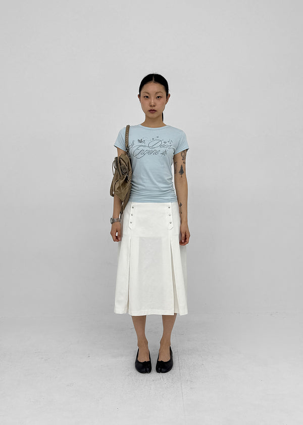Jabes Printed Shirred Short Sleeve Tee