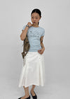 Jabes Printed Shirred Short Sleeve Tee