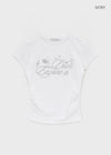 Jabes Printed Shirred Short Sleeve Tee